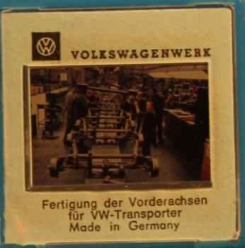 Volkswagen-Factory T2 Bus-Production 1967 seven original Factoryslides in box (1839)